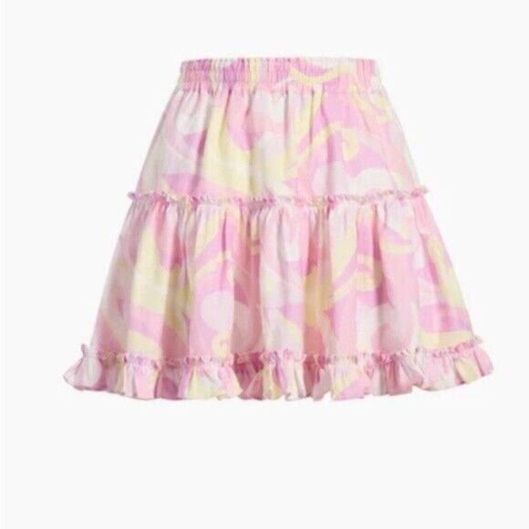 Hill House The Paz Linen Mini A Line Skirt Candy Kaleidoscope Pink Yellow M - Picture 1 of 8